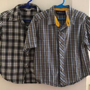Bundle of little boys plaid shirts.